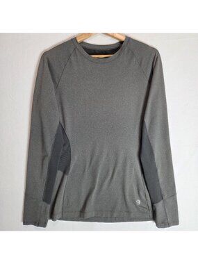 Mountain Hardwear Women Large Shirt Gray Long Sleeve Crewneck Outdoor Hiking LG